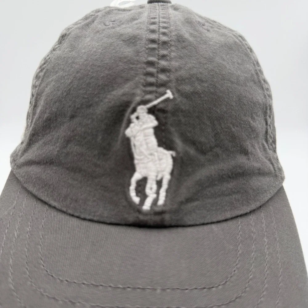 Polo Ralph‎ Lauren Kids Big Pony Baseball Cap Gray Adjustable Hat Size 4-7